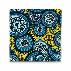 Disney Coaster Tile - Mickey Mouse Icon - Indigo - Paisley