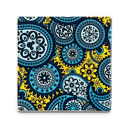 Disney Coaster Tile - Mickey Mouse Icon - Indigo - Paisley 3 Disney Coaster Tile - Mickey Mouse Icon - Indigo - Paisley