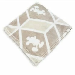 Disney Throw Blanket - Mickey Mouse Geometric Print - Tan