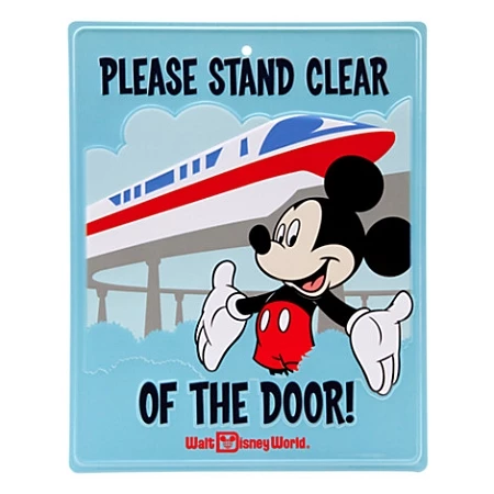 Disney Tin Sign - Mickey And Monorail- Please Stand Clear Of The Doors 3 Disney Tin Sign - Mickey And Monorail- Please Stand Clear Of The Doors