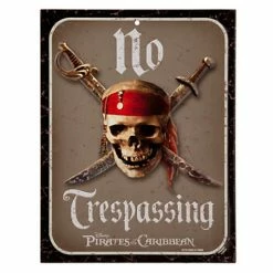 Disney Tin Sign - Pirates Of The Caribbean - No Trespassing