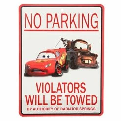 Disney Tin Sign - Cars - Lightning McQueen & Tow Mater - No Parking