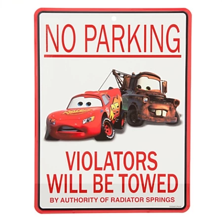 Disney Tin Sign - Cars - Lightning McQueen & Tow Mater - No Parking 3 Disney Tin Sign - Cars - Lightning McQueen & Tow Mater - No Parking
