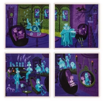 Disney Shag Coaster Set - The Haunted Mansion - 31 Ghosts 3 Disney Shag Coaster Set - The Haunted Mansion - 31 Ghosts
