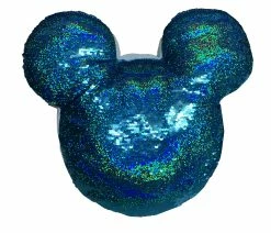 Disney Pillow - Mickey Mouse Icon - Reversible Sequin - Aqua