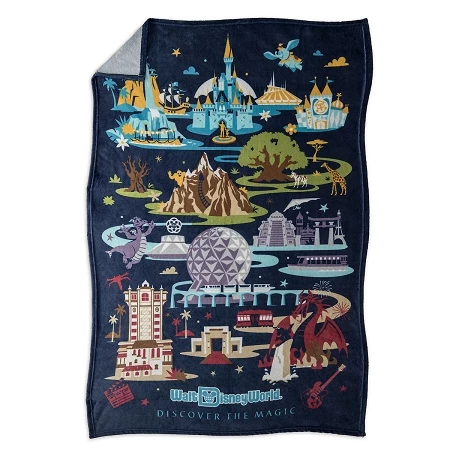 Disney Throw Blanket - Walt Disney World Resort Map 3 Disney Throw Blanket - Walt Disney World Resort Map