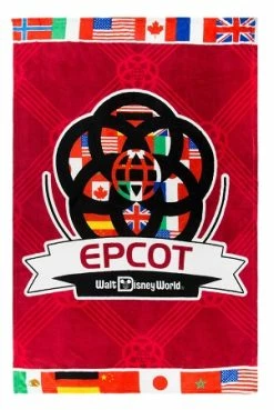 Disney Throw Blanket - Epcot Flags - Fleece