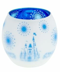 Disney Candle Votive - Castle With Fireworks - Glass