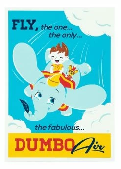 Disney Postcard - Fly Dumbo - By Perillo