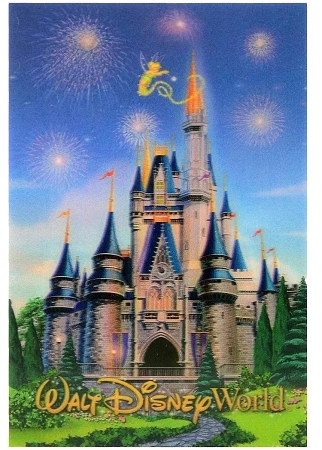 Disney Postcard - Cinderella Castle - Magic Kingdom - Lenticular 3 Disney Postcard - Cinderella Castle - Magic Kingdom - Lenticular