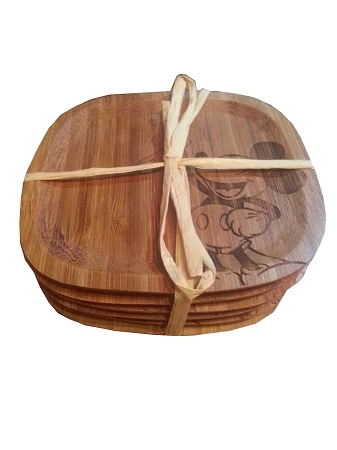 Disney Coaster Set - Bamboo Mickey Mouse - Set Of 6 3 Disney Coaster Set - Bamboo Mickey Mouse - Set Of 6