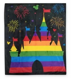 Disney Throw Blanket - Rainbow Castle Reversible Sequin Fleece