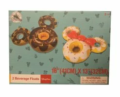 Disney Beverage Float - Mickey And Minnie Mouse Donut - Set Of 2