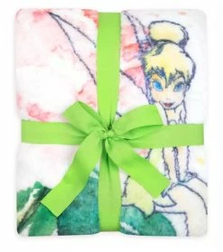 Disney Throw Blanket - Tinker Bell Icon Floral - Fleece