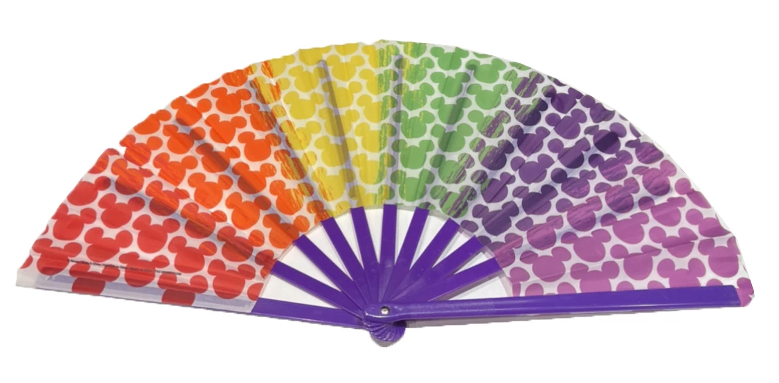 Disney Folding Fan - Rainbow Mickey Icons 3 Disney Folding Fan - Rainbow Mickey Icons